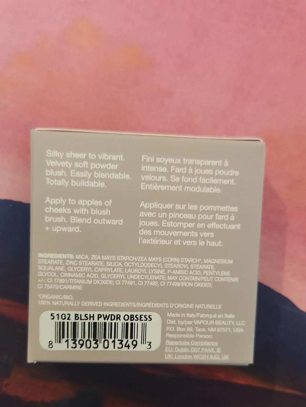 Vapour Beauty Blush Powder in Obsess Warm Rose